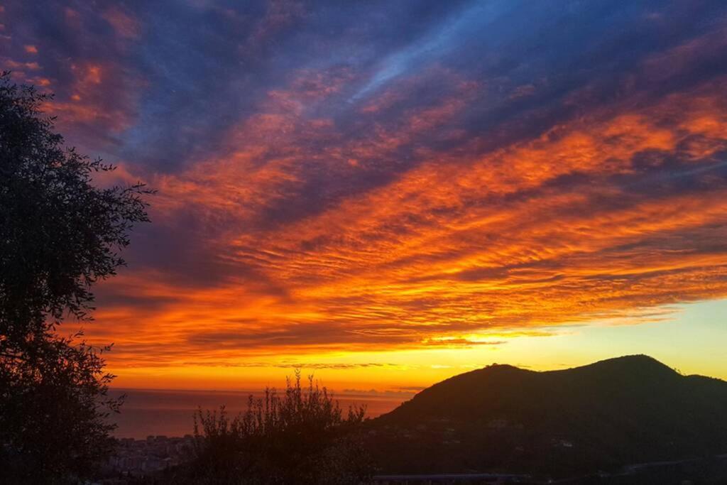 Villa La Vivagna - Casa vista mare tra gli ulivi Leivi Esterno foto