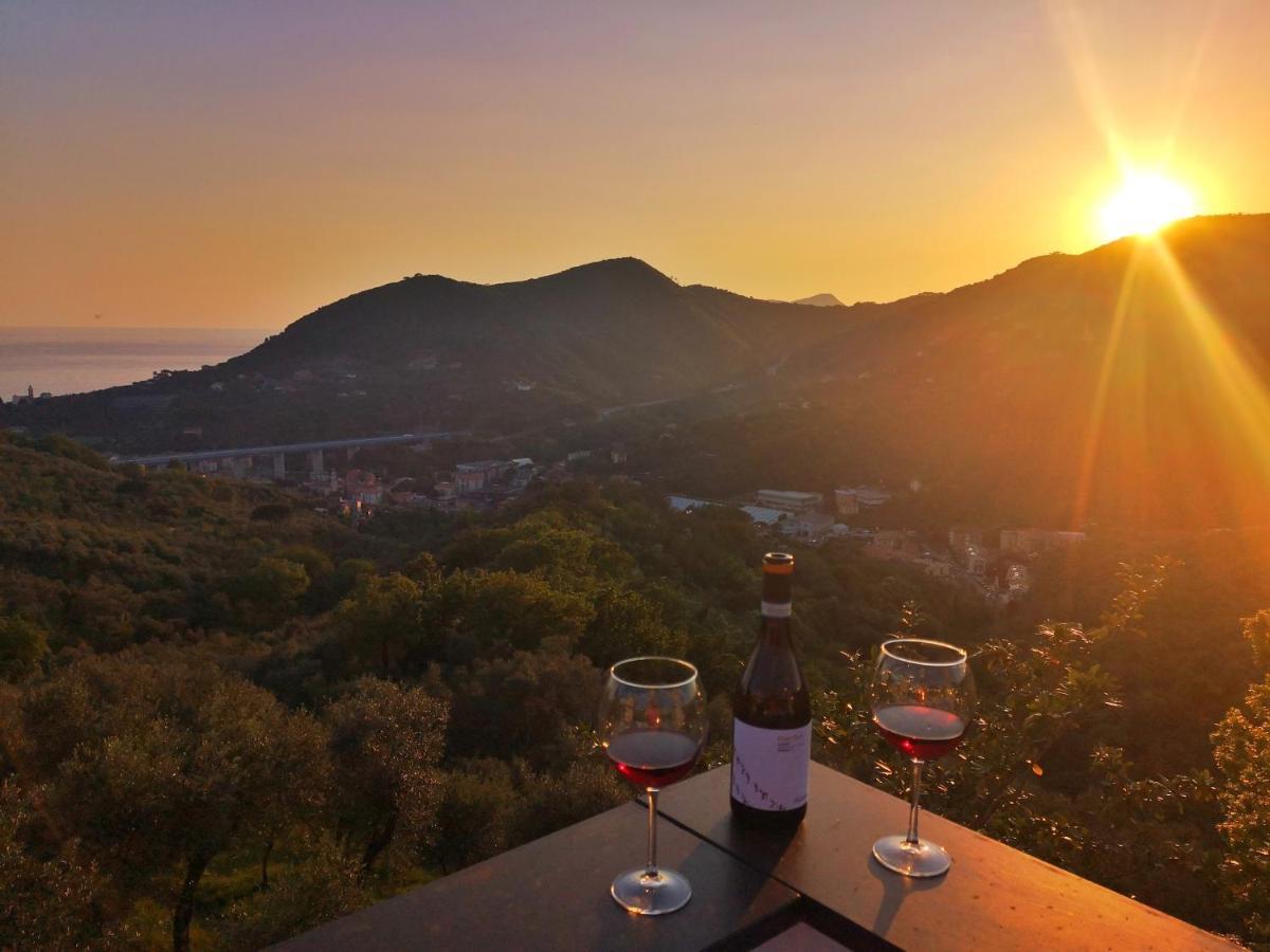 Villa La Vivagna - Casa vista mare tra gli ulivi Leivi Esterno foto